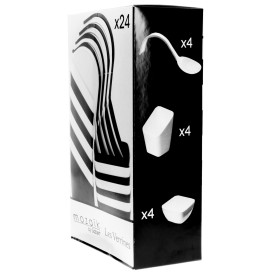 Proeving bestek set PS wit en zwart 24 Pieces (12 sets)