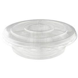 Plastic Kom PET met Deksel 4C Ø26x7cm (100 stuks) 