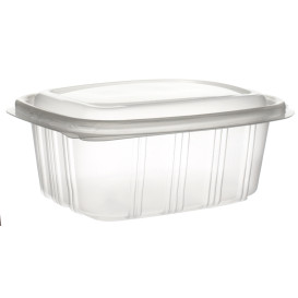 Plastic scharnierende Deli-Container microgolfbaar PP hoog koepel Deksel 500ml (750 stuks)