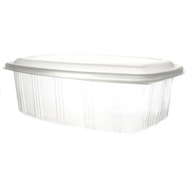 Plastic scharnierende Deli-Container microgolfbaar PP hoog koepel Deksel 2000ml (200 stuks)