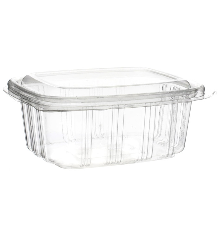 Plastic scharnierende Deli-Container OPS hoog koepel Deksel 370ml (50 stuks) Plastic scharnierende Deli-Container OPS hoog koepel Deksel 370ml (50 stuks)