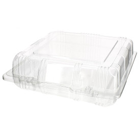 Plastic scharnierende bakkerij Container PET 18x18x6cm (220 stuks)