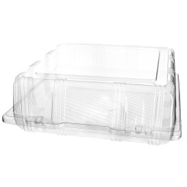 Plastic scharnierende bakkerij Container PET 22x22x8cm (220 stuks)