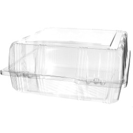 Plastic scharnierende bakkerij Container PET 22x22x10cm (220 stuks)