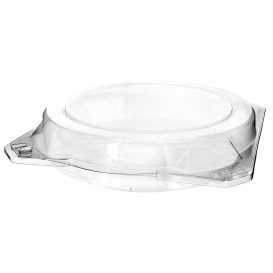 Plastic scharnierende bakkerij Container PET Ø23x5cm (23 stuks) 