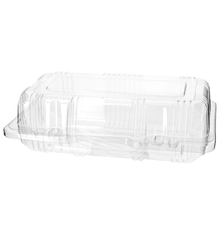 Plastic scharnierende bakkerij Container PET 18x9,5x6cm (20 stuks) Plastic scharnierende bakkerij Container PET 18x9,5x6cm (20 stuks)