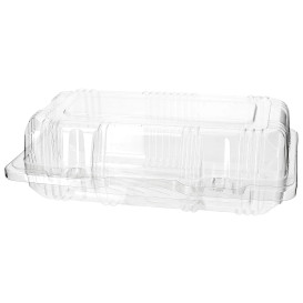 Plastic scharnierende bakkerij Container PET 18x9,5x6cm (220 stuks)