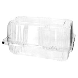 Plastic scharnierende bakkerij Container PET 18x9,5x10cm (20 stuks) 