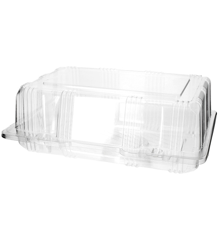 Plastic scharnierende bakkerij Container PET 22x14,5x8cm (220 stuks) Plastic scharnierende bakkerij Container PET 22x14,5x8cm (220 stuks)
