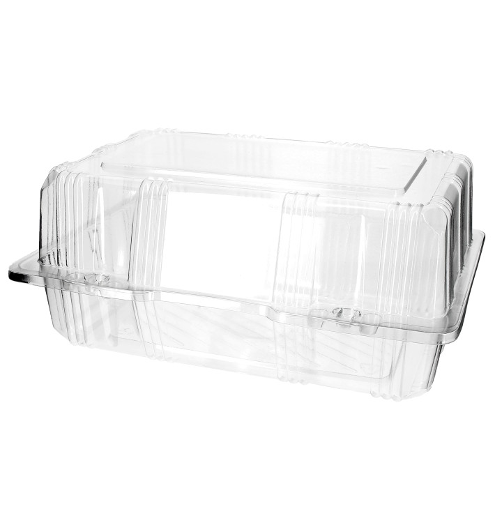 Plastic scharnierende bakkerij Container PET 22x14,5x10cm (20 stuks) Plastic scharnierende bakkerij Container PET 22x14,5x10cm (20 stuks)