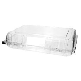 Plastic scharnierende bakkerij Container PET 25x17x6cm (220 stuks)