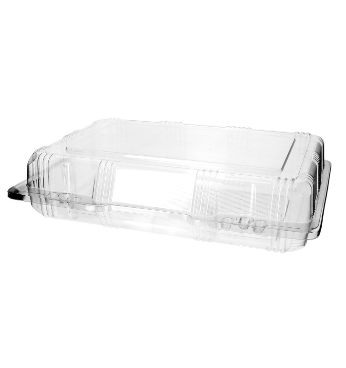 Plastic scharnierende bakkerij Container PET 25x17x6cm (220 stuks)