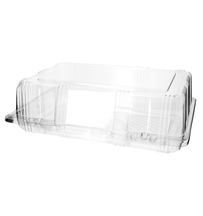 Plastic scharnierende bakkerij Container PET 25x17x8cm (220 stuks) Plastic scharnierende bakkerij Container PET 25x17x8cm (220 stuks)