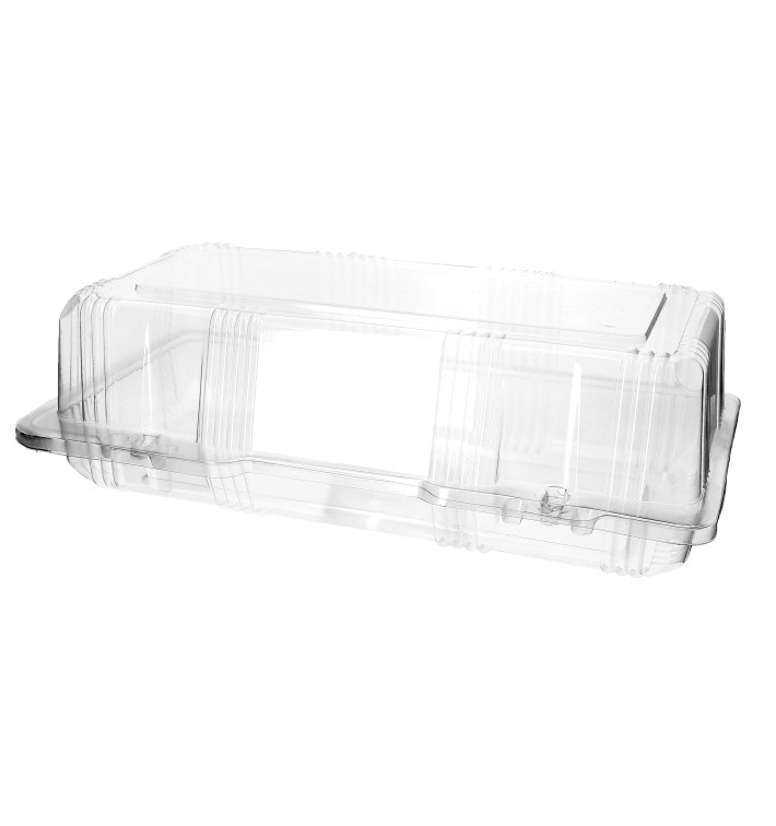 Plastic scharnierende bakkerij Container PET 26x13x8cm (20 stuks) Plastic scharnierende bakkerij Container PET 26x13x8cm (20 stuks)