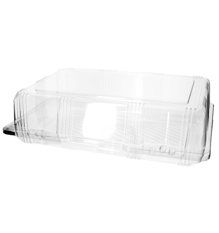 Plastic scharnierende bakkerij Container PET 28x18x8cm (20 stuks) Plastic scharnierende bakkerij Container PET 28x18x8cm (20 stuks)