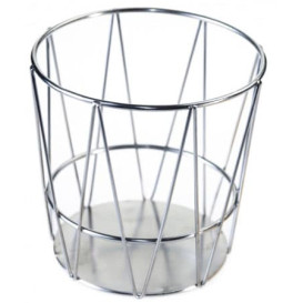Stalen ronde mand zilver Ø11,5x11,5cm (1 stuk) 