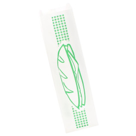 Papieren stokbrood zak groen 9+5x32cm (1000 stuks)