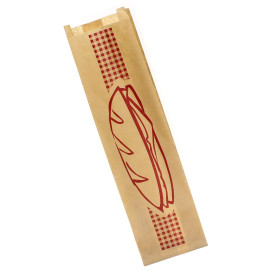 Papieren stokbrood zak bordeauxrood 9+5x32cm (250 stuks) 