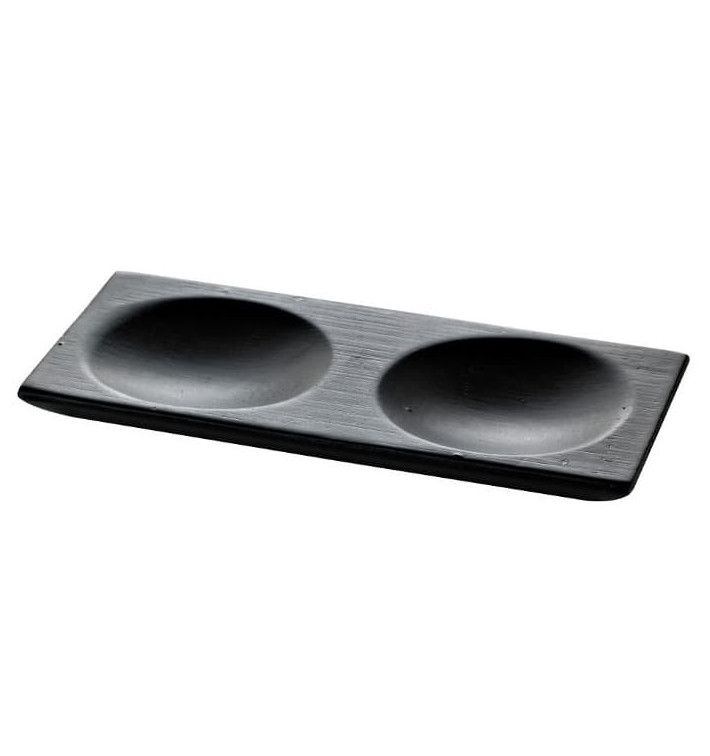 Bamboe proeving bord 2C zwart 12x6cm (12 stuks) Bamboe proeving bord 2C zwart 12x6cm (12 stuks)