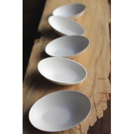 Suikerriet mini Kom Ovaal vormig wit 8x5cm (300 stuks)