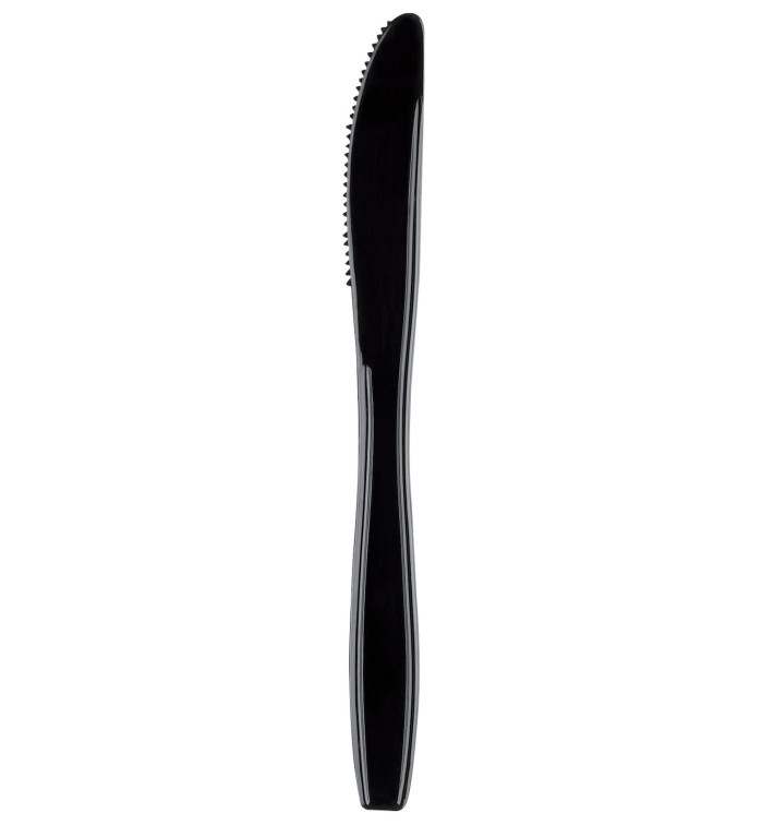 Plastic mes Premium PS zwart 19cm (1000 stuks) Plastic mes Premium PS zwart 19cm (1000 stuks)