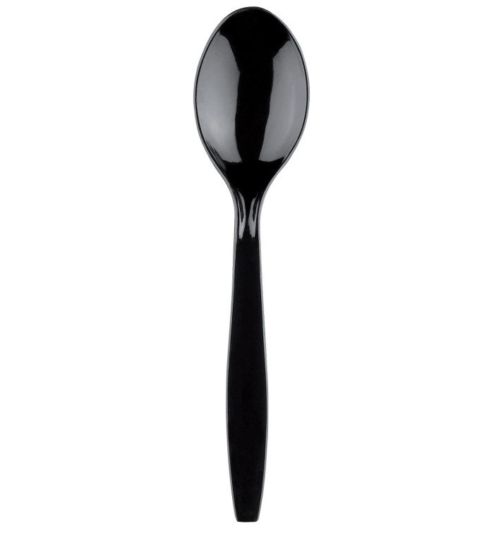 Plastic lepel premium PS zwart 19cm (50 stuks) Plastic lepel premium PS zwart 19cm (50 stuks)