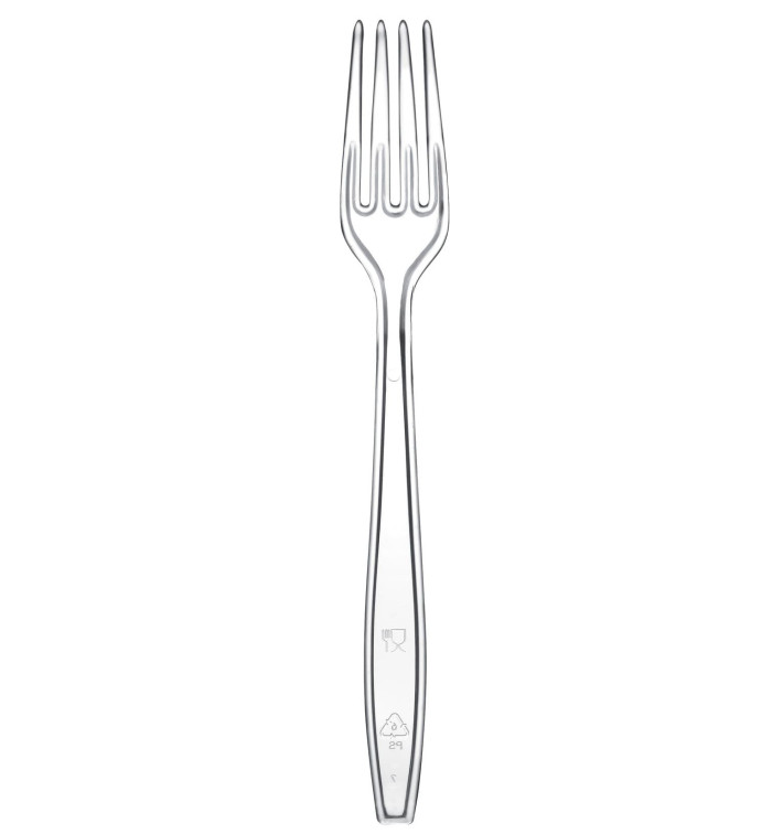 Plastic vork Premium PS transparant 19cm (1000 stuks) Plastic vork Premium PS transparant 19cm (1000 stuks)