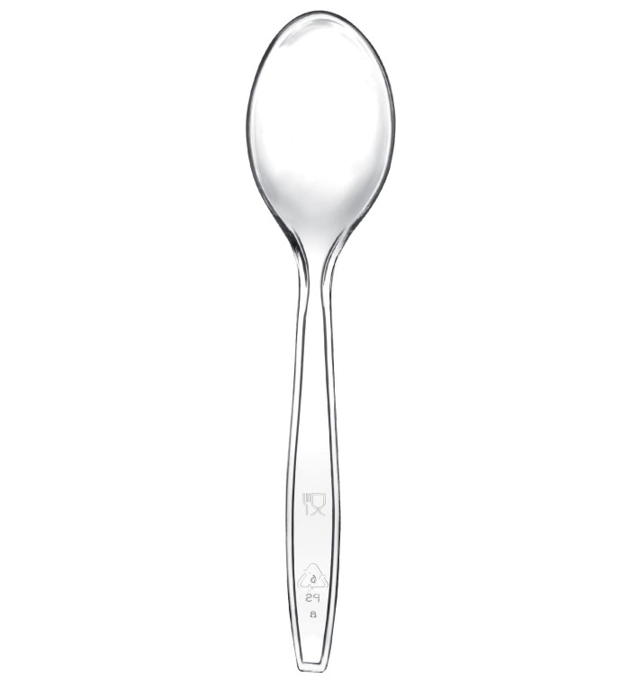 Plastic lepel premium PS transparant 19cm (50 stuks) Plastic lepel premium PS transparant 19cm (50 stuks)