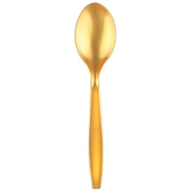 Plastic lepel  PS Premium goud 19cm (50 stuks) 