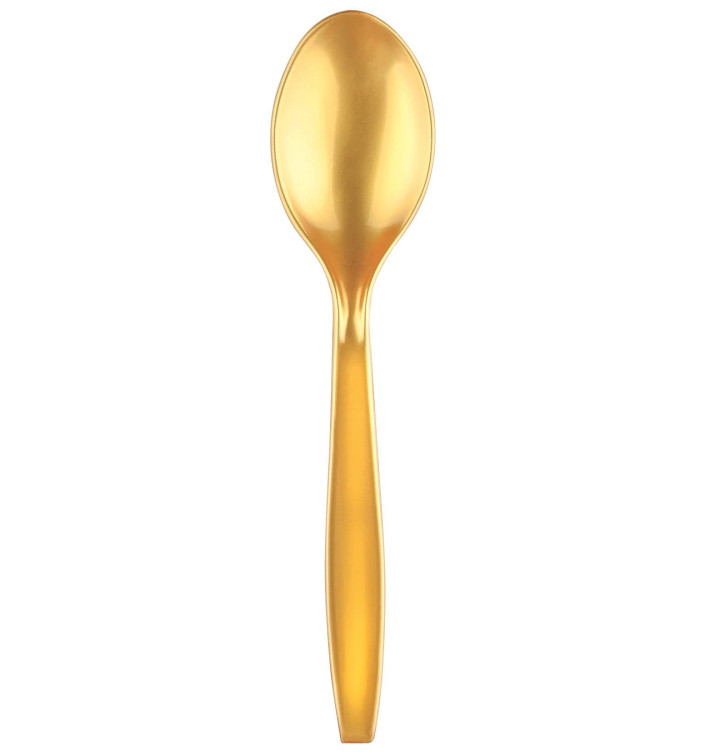 Plastic lepel PS Premium goud 19cm (50 stuks) Plastic lepel PS Premium goud 19cm (50 stuks)