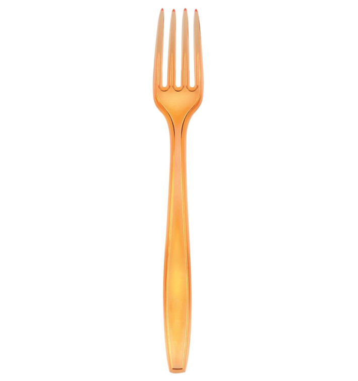 Plastic PS vork Premium oranje 19cm (1000 stuks) Plastic PS vork Premium oranje 19cm (1000 stuks)
