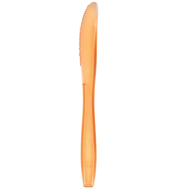 Plastic PS mes Premium oranje 19cm (50 stuks) Plastic PS mes Premium oranje 19cm (50 stuks)