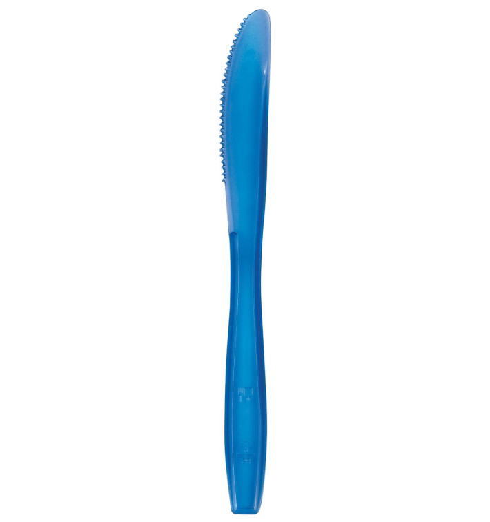 Plastic PS mes Premium blauw 19cm (1000 stuks) Plastic PS mes Premium blauw 19cm (1000 stuks)
