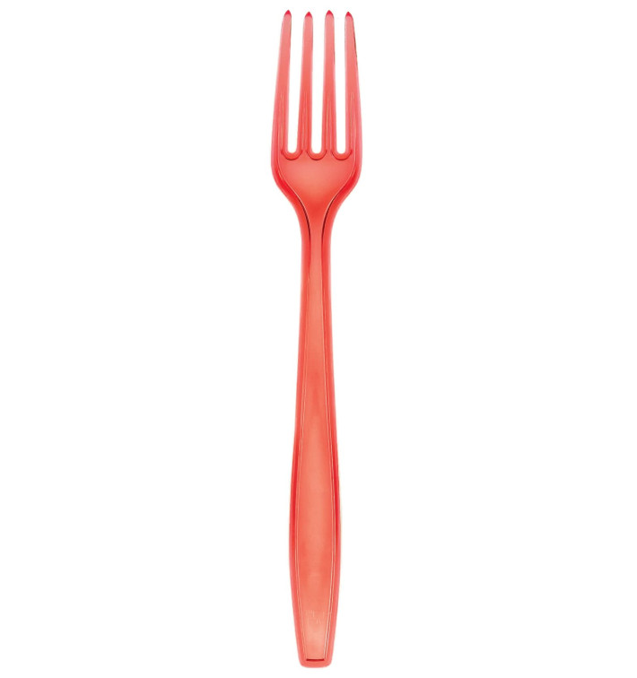 Plastic PS vork Premium rood 19cm (50 stuks) Plastic PS vork Premium rood 19cm (50 stuks)