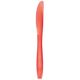 Plastic PS mes Premium rood 19cm (50 stuks) 