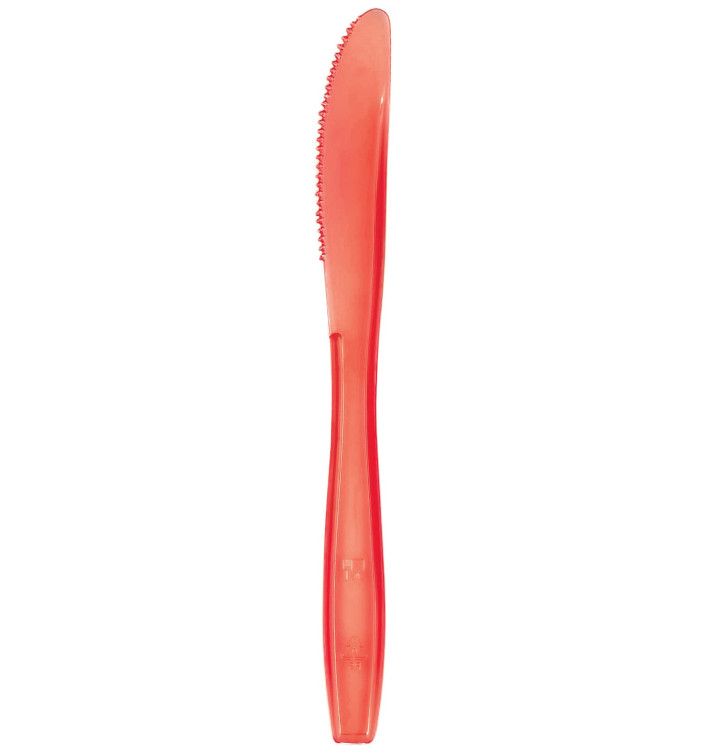 Plastic PS mes Premium rood 19cm (1000 stuks) Plastic PS mes Premium rood 19cm (1000 stuks)