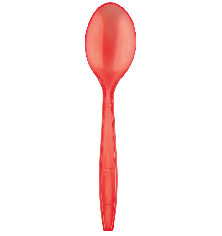 Plastic lepel PS Premium rood 19cm (1000 stuks) Plastic lepel PS Premium rood 19cm (1000 stuks)