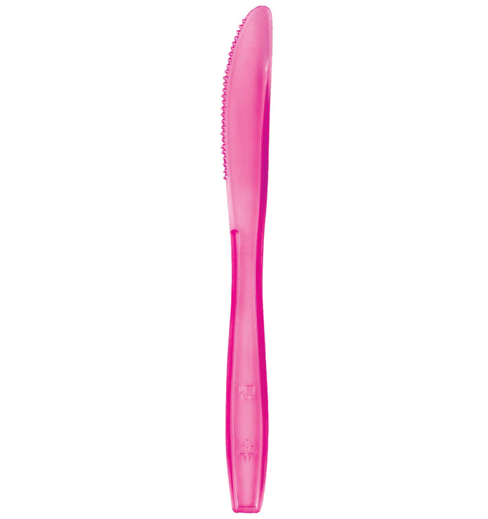 Plastic PS mes Premium fuchsia 19cm (1000 stuks) Plastic PS mes Premium fuchsia 19cm (1000 stuks)