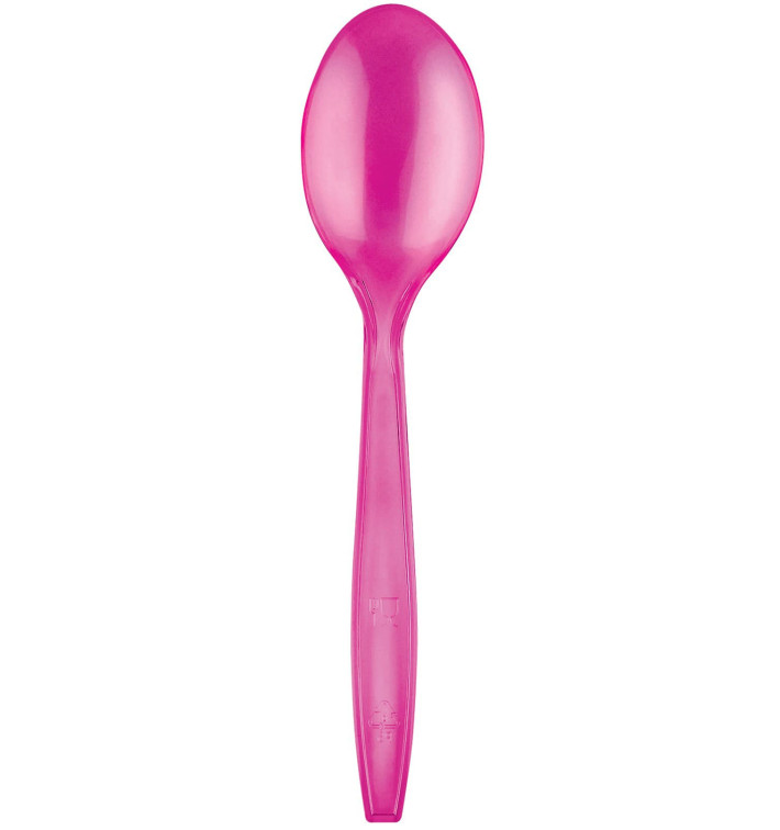 Plastic lepel PS Premium fuchsia 19cm (50 stuks) 