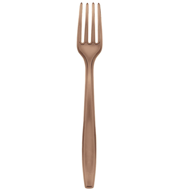 Plastic PS vork Premium bruin 19cm (1000 stuks) Plastic PS vork Premium bruin 19cm (1000 stuks)