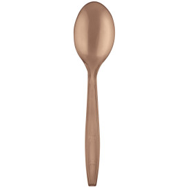 Plastic lepel  PS Premium bruin 19cm (50 stuks) 