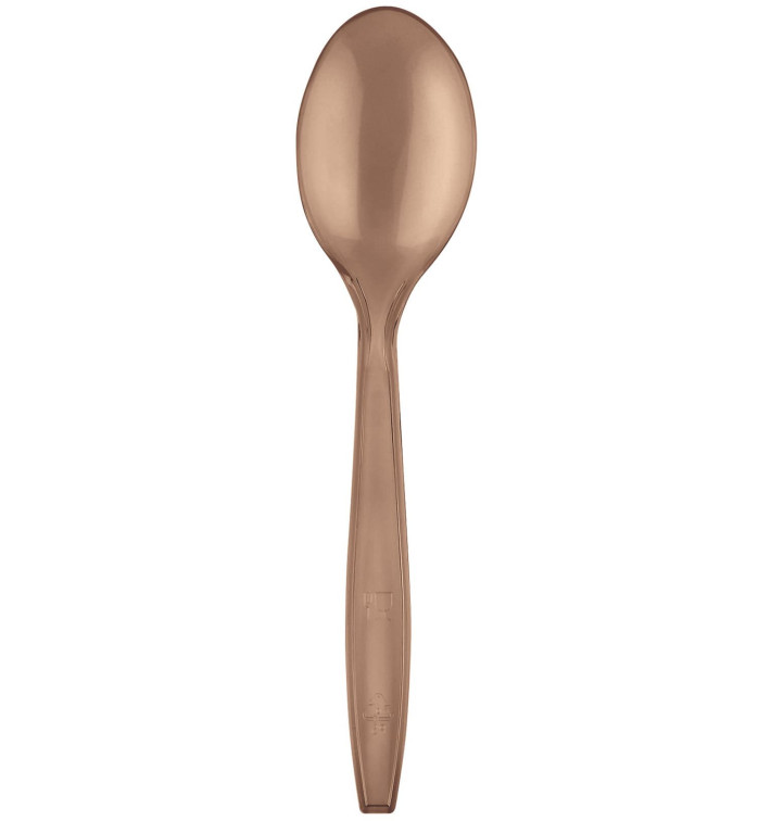 Plastic lepel  PS Premium bruin 19cm (1000 stuks)