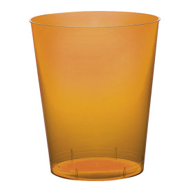 Plastic PS beker "Moon" oranje transparant 350ml (20 stuks) 