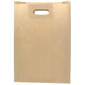 Papieren zak met handgrepen kraft uitgesneden hendels 31+8x42cm (50 stuks) 