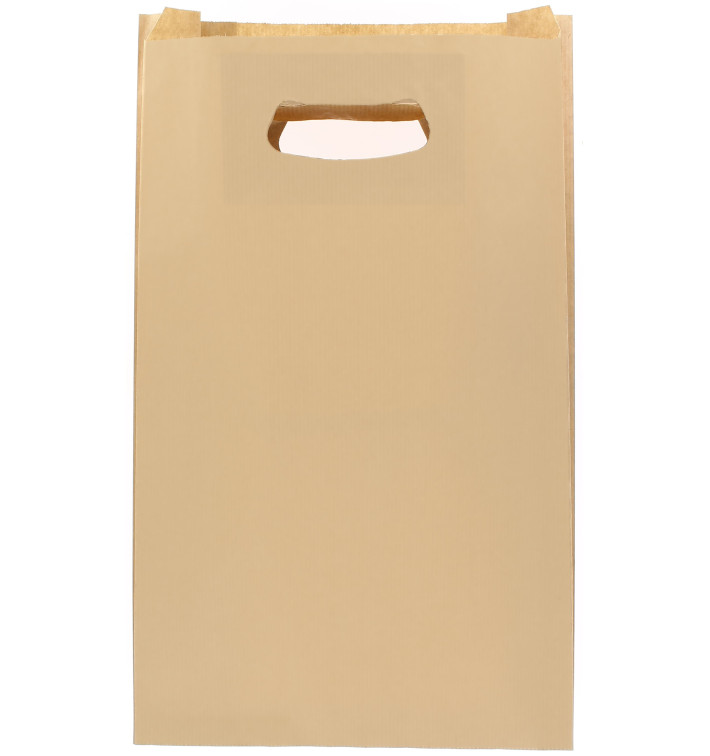 Papieren zak met handgrepen kraft "Hawanna" uitgesneden hendels 24+7x37cm (250 stuks) Papieren zak met handgrepen kraft "Hawanna" uitgesneden hendels 24+7x37cm (250 stuks)