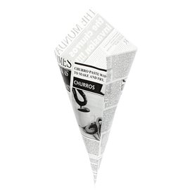Papieren voedsel kegel Vetvrij "Times" 42cm 600g (250 stuks)