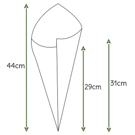Papieren voedsel kegel Naturel bruin 42cm 600g (1.000 stuks)