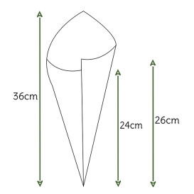 Papieren voedsel kegel Naturel bruin 34cm 400g (200 stuks)