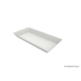 Suikerriet mini dienblad wit 13x7cm (50 stuks) 