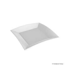 Suikerriet bord Vierkant "Nice" wit 23x23 cm (50 stuks) 